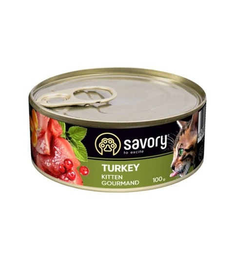 SAVORY CAT CAN KITTEN TURKEY 100 g – delikatny pasztet z indykiem dla kociąt