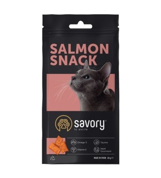 Savory Chrupiące Przysmaki z Łososiem – dla wybrednych kotów 60 g