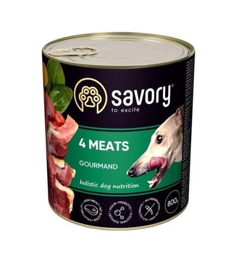 Savory Pasztet 4 Mięsa dla Wybrednych Psów – 800 g