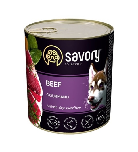 Savory – Pasztet Monobiałkowy z Wołowiną dla Wybrednych Psów – 800 g