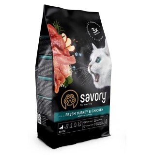 Savory – sucha karma dla kociąt z kurczakiem i indykiem | 400 g