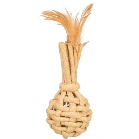 TRIXIE XXL Zabawka dla kota z przędzy papierowej z piórkami i dzwoneczkiem – 15 cm TRIXIE XXL Zabawka dla kota z przędzy papierowej z piórkami i dzwoneczkiem – 15 cm