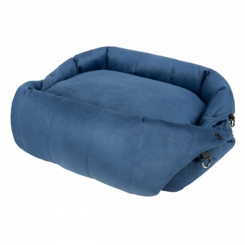 Welurowa torba transportowa RECOBED GRANATOWA – elegancka, miękka i funkcjonalna torba 3w1 dla psa i kota