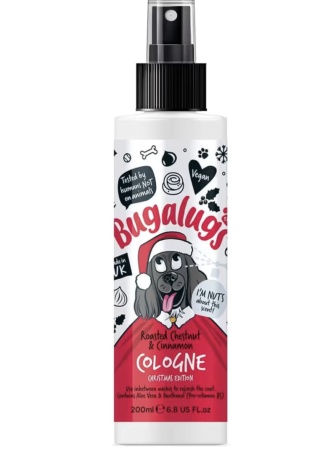 Bugalugs Roasted Chestnut & Cinnamon Christmas Edition - perfumowany spray dla psa, o zapachu pieczonych kasztanów z cynamonem