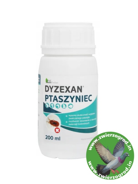 DYZEXAN – PTASZYNIEC Skutecznie zwalcza pasożyty bytujące na skórze, piórach i w otoczeniu ptaków 200 ml 