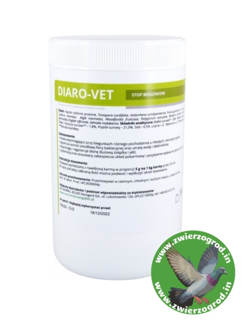 Centrum Zdrowia Gołębi Diaro - Vet , Wsparcie w biegunce i zdrowy układ pokarmowy 500g