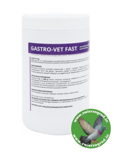 Centrum Zdrowia Gołębi GASTRO-VET FAST mieszanka ziołowa na problemy gastryczne 500 g