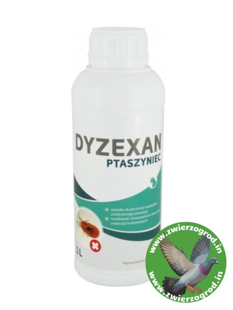 DYZEXAN – PTASZYNIEC Skutecznie zwalcza pasożyty bytujące na skórze, piórach i w otoczeniu ptaków 1000 ml 