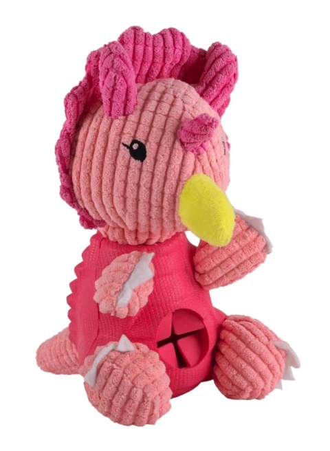Dashi Trici Dino Toy - zabawka dla psa, dinozaur z otworem na smakołyki, różowy