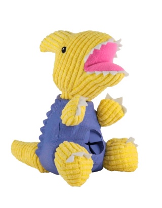 Dashi Parry Dino Toy - zabawka dla psa, dinozaur z otworem na smakołyki, niebiesko-żółty