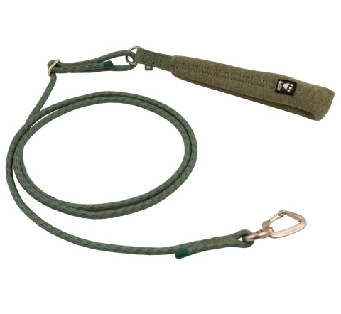 Hurtta Adjustable Rope Leash Eco Licorice - regulowana smycz linka z miękkim uchwytem dla psa, zielona 8mm