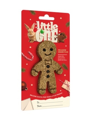 LITTLE ONE Christmas – Ciastek z traw łąkowych 55 g Świąteczny przysmak–zabawka dla roślinożerców