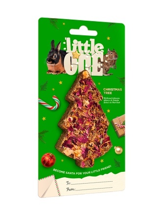 LITTLE ONE – Christmas Tree 65 g Świąteczny przysmak–choinka z traw łąkowych dla roślinożerców