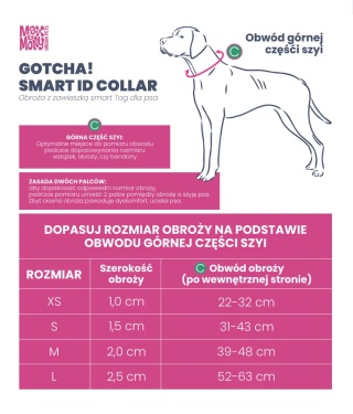 Max&Molly GOTCHA! Smart ID Matrix Sky Blue Collar - obroża dla psa, z lokalizatorem QR, niebieska - M