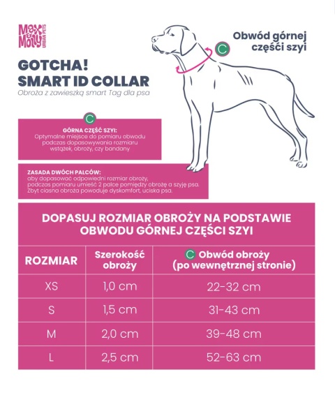 Max&Molly GOTCHA! Smart ID Ocean Collar - obroża z zawieszką smart Tag dla psa - S