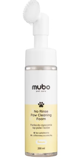 Mubo No Rinse Paw Cleaning Foam Banana 200ml - pianka do mycia łapek psa i kota, bez spłukiwania, bananowa