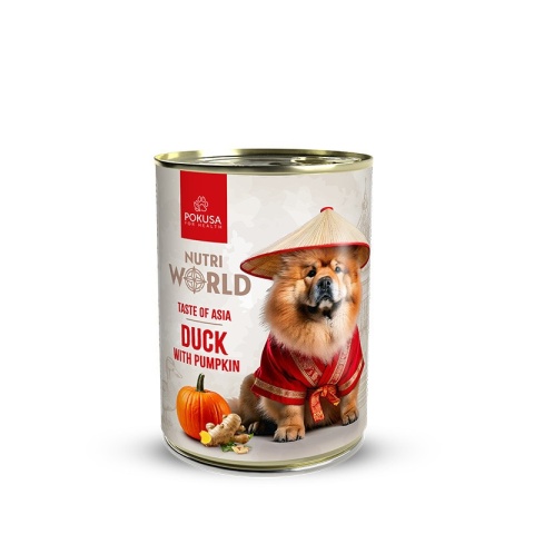 Pokusa Nutri World – Smaki Świata – Azja / Kaczka karma mokra dla psa 400 g