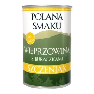 Polana Smaku Wieprzowina z buraczkami – naturalna siła dla szczeniąt 400g 