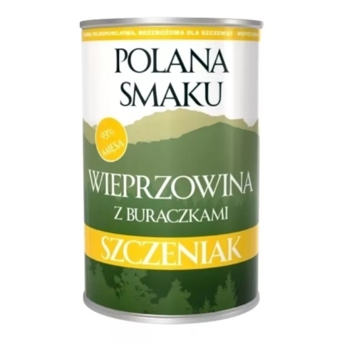 Polana Smaku Wieprzowina z buraczkami – naturalna siła dla szczeniąt 400g 