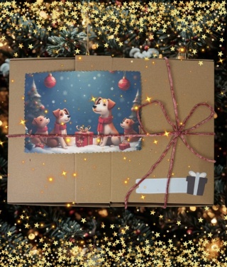 Prezentownik Świąteczny r. XXL dla pieska, LIMITOWANA ILOŚĆ