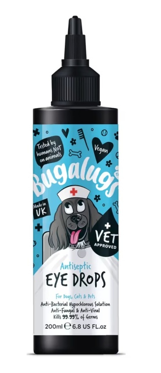 Bugalugs Antiseptic Eye Drops 200ml - krople do czyszczenia oczu psa i kota