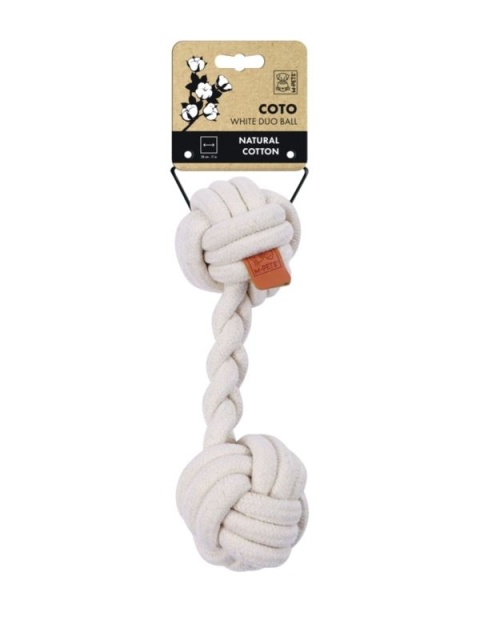 Zabawka COTO Duo Ball – podwójna piłka dla psa | 28 cm | szara