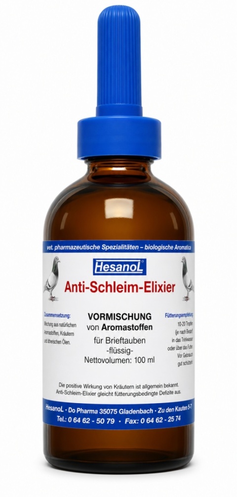 HESANOL Anti-Schleim-Elixier 100 ml – płynny preparat dla gołębi na drogi oddechowe Anti