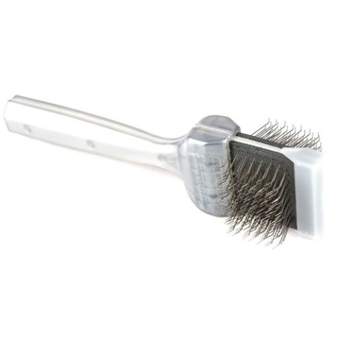 ActiVet Pro Brush Silver Coat Grabber - twarda, dwustronna, elastyczna szczotka do szybkiego usuwania podszerstka- mała 4,5cm