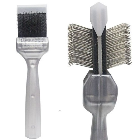 ActiVet Pro Brush Silver Coat Grabber - twarda, dwustronna, elastyczna szczotka do szybkiego usuwania podszerstka- mała 4,5cm