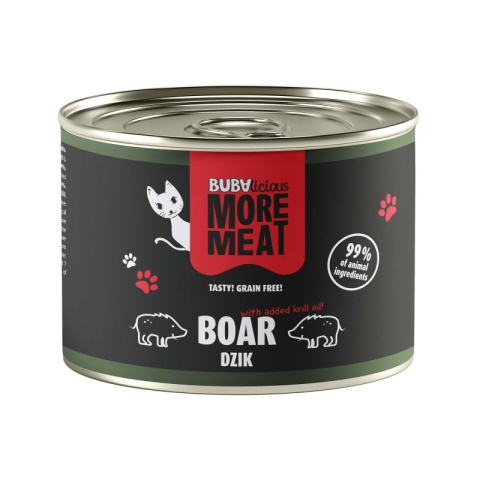 BUBAlicious More Meat – Mokra Bezzbożowa karma Dzik 185g
