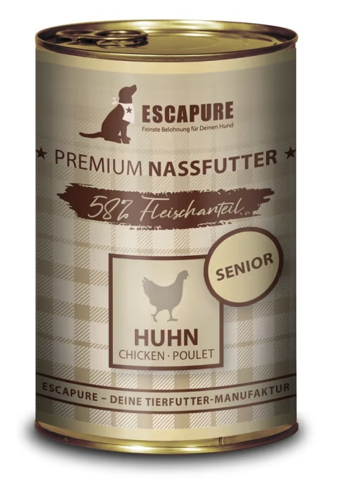 Escapure Senior Rind – Kurczak z warzywami 400 g Pełnoporcjowa mokra karma dla psów seniorów | Human Grade
