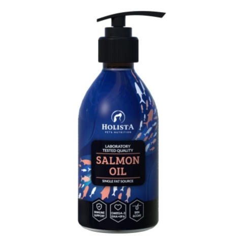 Olej z Łososia Holista dla psa i kota 250 ml Certyfikowany olej z łososia atlantyckiego | bogactwo Omega-3