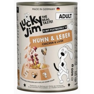 Lucky Jim Classic Adult – mokra karma pełnoporcjowa dla psów z kurczakiem z wątróbką 400g