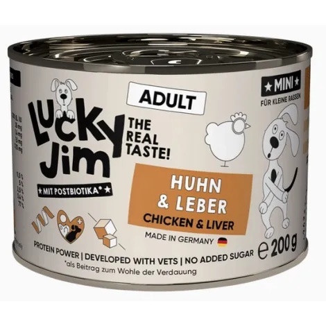 Lucky Jim Classic Mini Adult – mokra karma pełnoporcjowa dla małych psów z kurczakiem i wątróbką 200g