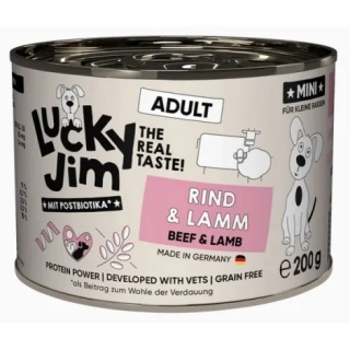 Lucky Jim Classic Mini Adult – mokra karma pełnoporcjowa dla małych psów z wołowiną i jagnięciną 200g