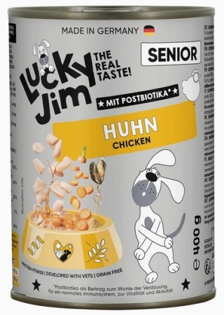 Lucky Jim Classic Senior – mokra karma pełnoporcjowa dla psów seniorów z kurczakiem 400g