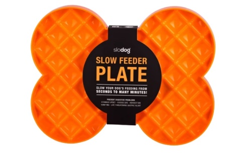 Miska slow food spowalniająca jedzenie SLODOG® 500 ml 35x26 cm pomarańczowa