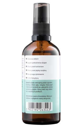 Mubo Chlorhexidine Dental Spray 100ml - naturalna pasta z chlorheksydyną dla psa, bez szczotkowania