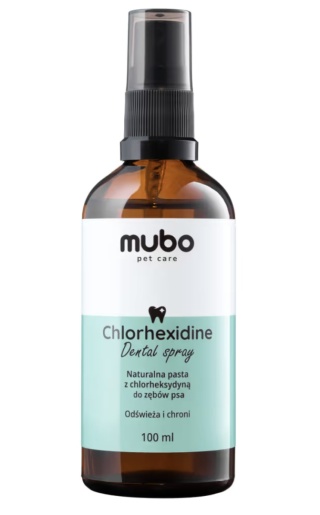 Mubo Chlorhexidine Dental Spray 100ml - naturalna pasta z chlorheksydyną dla psa, bez szczotkowania