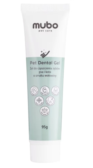 Mubo Pet Dental Gel 95g - żelowa pasta do zębów psa i kota, o smaku wołowiny