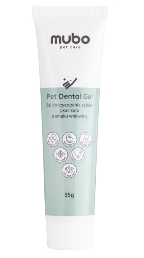 Mubo Pet Dental Gel 95g - żelowa pasta do zębów psa i kota, o smaku wołowiny