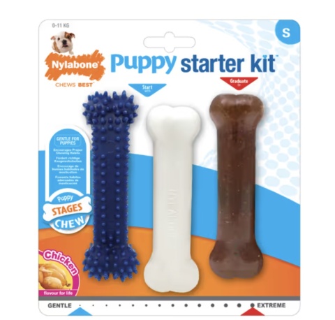 Nylabone Chicken Starter Kit S - zestaw trzech gryzaków dla szczeniaka