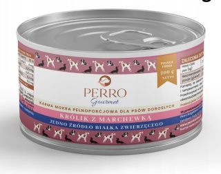 PERRO Gourmet – Królik z marchewką 200 g Monobiałkowa karma mokra dla dorosłych psów