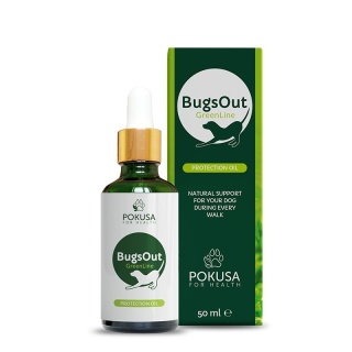 Pokusa BugsOut Oil – naturalny olejek ochronny przeciw kleszczom i insektom dla psów BugsOut 50ml