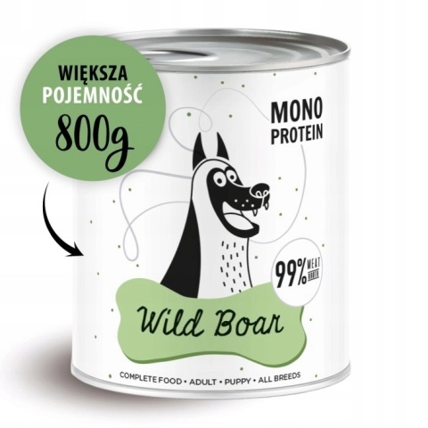 Paka Zwierzaka Karma mokra PEPE Wild Boar (dzik) 800g