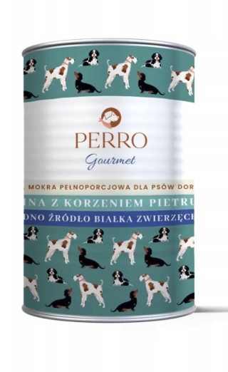 PERRO Gourmet – Konina z Korzeniem Pietruszki 400 g Pełnoporcjowa, monobiałkowa karma mokra dla dorosłych psów