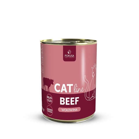 Pokusa CatLine Wołowina – mokra karma pełnoporcjowa dla dorosłych kotów 400g