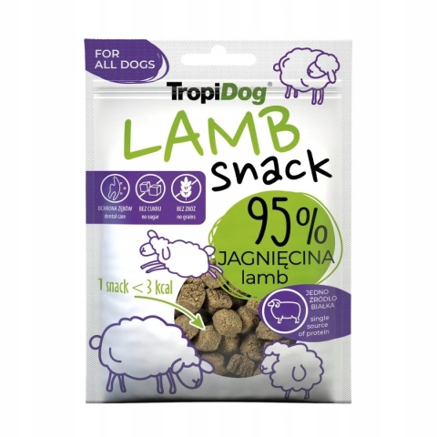 ropiDog Snack Lamb – jagnięcina 95% Naturalne przysmaki dla psów | 70 g