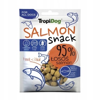 TropiDog Snack Salmon – łosoś 95% Naturalne przysmaki dla psów 70g