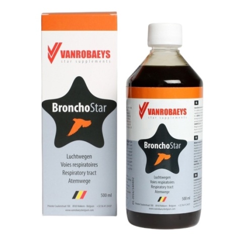 VANROBAEYS BronchoStar 500 ml – płynny ekstrakt ziołowy dla gołębi wspierający drogi oddechowe
